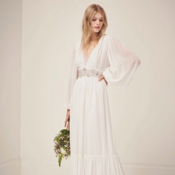 French Connection Cari Wedding Dress Style 71JOI SUMMER WHITE PF CARI LS MAXI - Picture 1 of 12